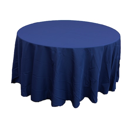 Atlas Commercial Products 120" Round Polyester Tablecloth, Navy Blue PY-120R-21